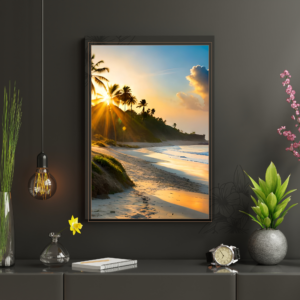 Nature's Vibes' AI-Generated Posters of Beaches, Trees, and Sunsets