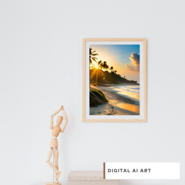 Nature's Vibes' AI-Generated Posters of Beaches, Trees, and Sunsets